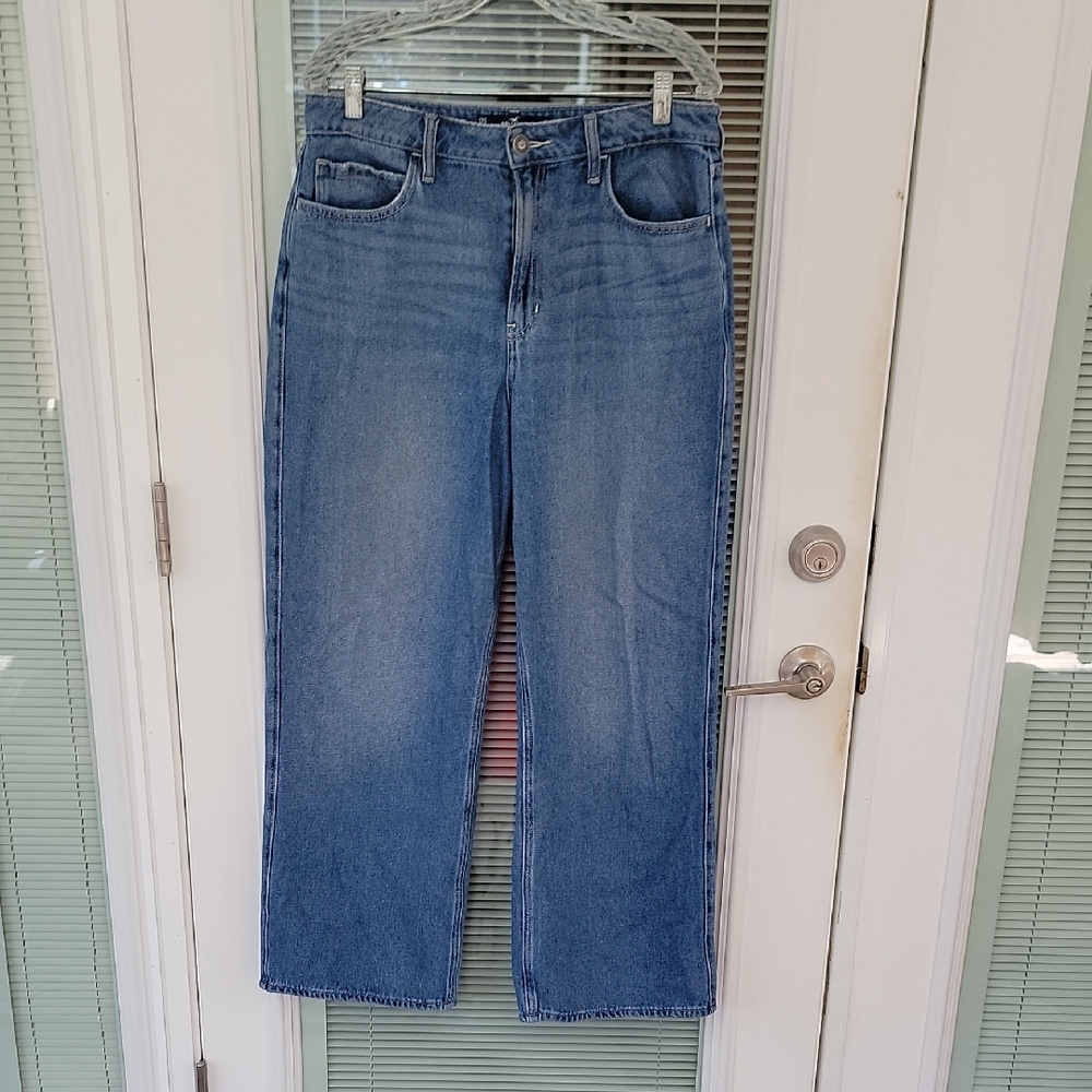 Hollister Ultra High-Rise Baggy Medium Blue Sz 12S